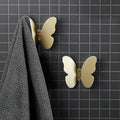 Z metnal Wall Hooks Decorative, Small Modern Gold Brass Hook, Butterfly Bath Towel Hook, Coat Hat Robe Hooks for Girl's Bedroom, Stainless Steel, Wall Mounted, 2 pcs