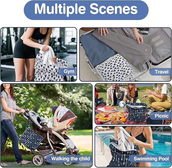 2pcs Cloth Diaper Wet Dry Bags Waterproof Reusable with Two Zippered Pockets Travel Beach Pool Daycare Soiled Baby Items Yoga Gym Bag for Swimsuits or Wet Clothes-Black Hearts