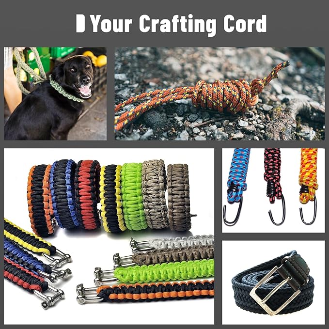 550 Paracord Rope,100ft/330ft 9 Strand Parachute Cord 4mm,Tactical Paracord Rope para Cord Lanyard for Climbing,Tent,Camping,Hammock,Clothsline,Hiking,Fishing,Survival Bracelet