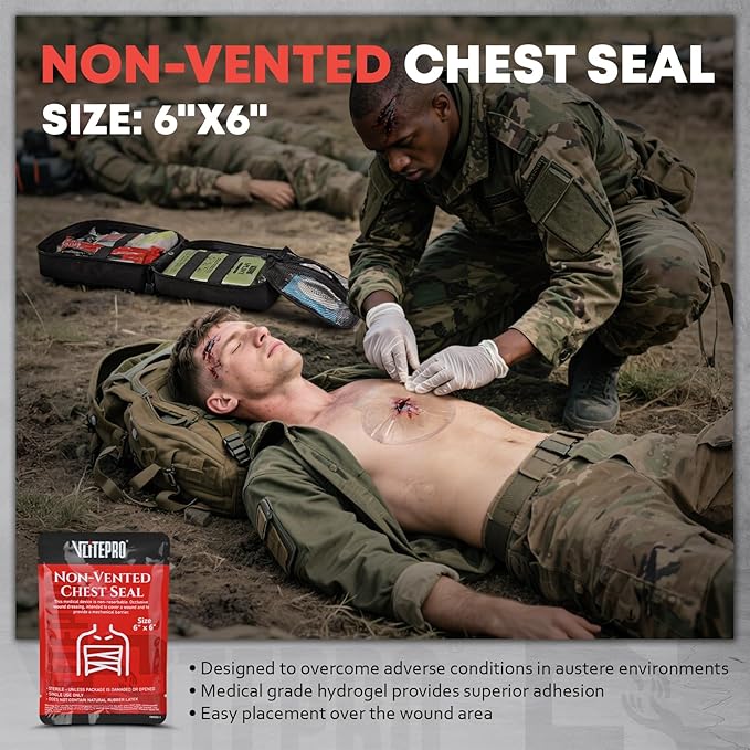 Advanced Trauma First Aid Kit - Emergency Camping Gear with Tourniquet Kit, Compression Bandage, 36" Splint | Portable Survival Gear for Outdoor, Home, Camping- Gift for Husband Dad and Wife-Black