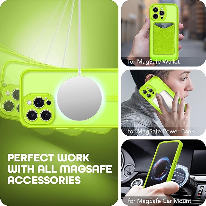 TIESZEN for iPhone 15 Pro Max Case, Compatible with MagSafe, Built-in Privacy Screen Protector and Camera Protection, Anti Spy Full Body Dustproof Shockproof Hard Phone Case 6.7", Matte Green