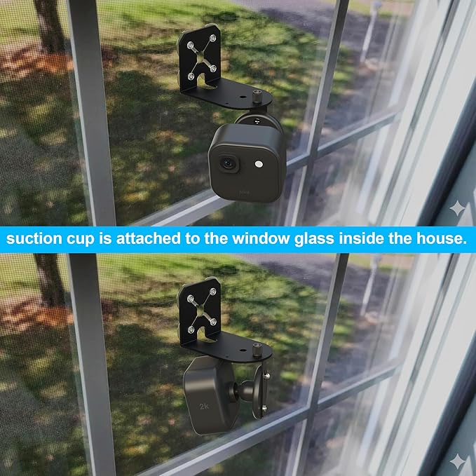 2-in-1 Metal Camera Mount for Blink Outdoor 4 & Blink Mini, （2026 Upgrade Big Suction with 360° Adjustable Bracket, Window Suction or Screw Wall Mount, Heavy Duty, Black