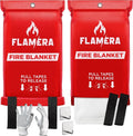 Emergency Fire Blanket for Home and Kitchen (2-Pack) Fireproof and Fire Suppression Blanket | 40"x40" Fiberglass Fire Blankets for Home Safety, Camping, and Office - Fire Retardant Blankets for Fires