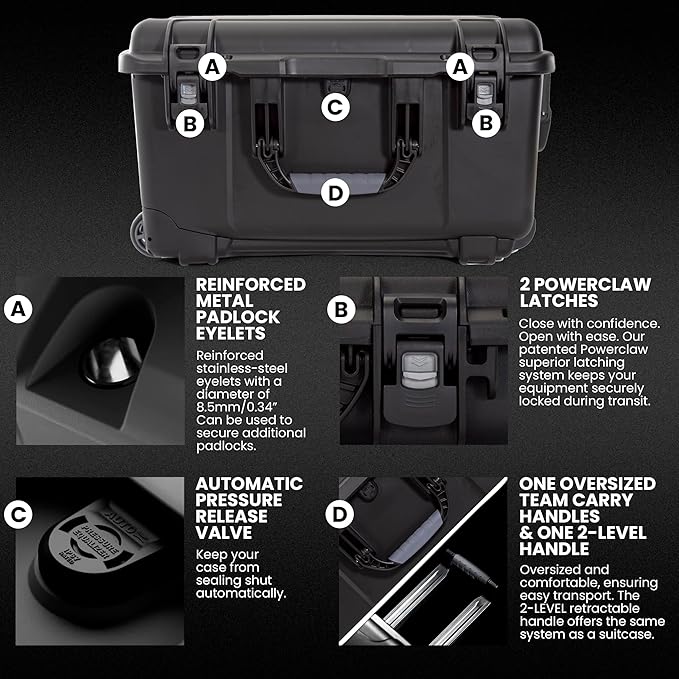 NANUK Trail 50 – 51.1 L (13.5‑Gallon) Waterproof Gear Case – Modular Cargo Case for Camping, Fishing, Hunting & Outdoor Storage - Dustproof and Impact Resistant (23.8” x 15.5” x 13.2”) – Black