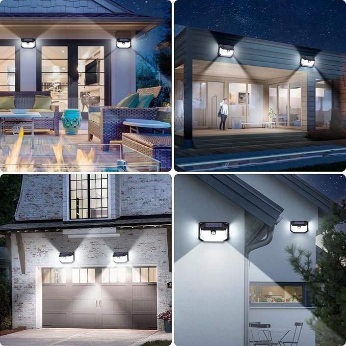 Solar Outdoor Lights, 8-Pack Super Bright 178 LEDs Motion Sensor Wall Light with 270° Wide Angle & 3 Modes, Waterproof Solar Powered Security Light for Patio Garden Garage Front Door