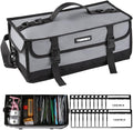 Large Fishing Tackle Bag for Soft Plastic Baits Storage, 20PCS Soft Bait Clear Storage Bag, Fishing Gear Organizer for Weights, Reels & Hooks, 900D Waterproof Oxford Fabric