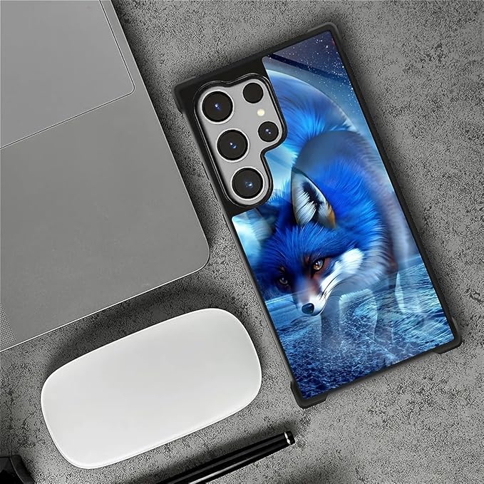 for Samsung Galaxy S26 Ultra Case,Graphic Design for Girl Boy Soft Silicone Hard Acrylic Shock Protection Designed for Samsung Galaxy S26 Ultra Snowy Mountain Fox Lake Pattern