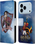 Head Case Designs Officially Licensed Harry Potter Quidditch 2 Prisoner of Azkaban II Leather Wallet Case Compatible with Apple iPhone 17 Pro