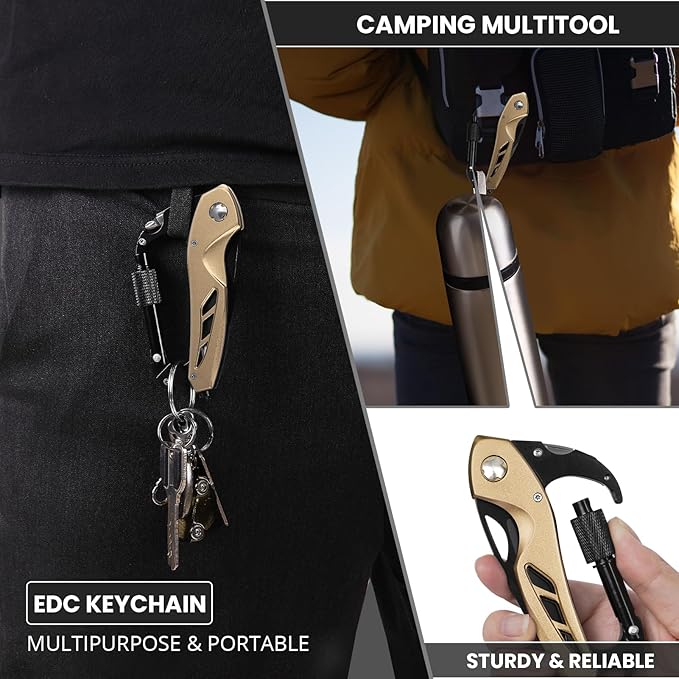 FUNBRO Multitool knife, Gift for Men (Gold)