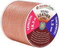 Mandala Crafts Round Genuine Rose Gold Leather Cord for Jewelry Making – 1.5mm Cowhide Leather Rope String Lace for Kumihimo – 20 Yards Cowhide Craft Cording Spool