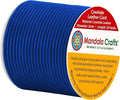 Mandala Crafts Round Genuine Blue Leather Cord for Jewelry Making – 2mm Cowhide Leather Rope String Lace for Kumihimo – 20 Yards Cowhide Craft Cording Spool