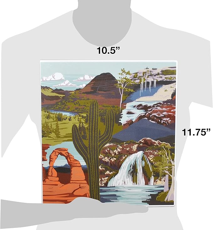 UniKeep National Parks Themed Case to Hold Park Brochures, Maps, and Pamphlets - Metal D-Ring Binder