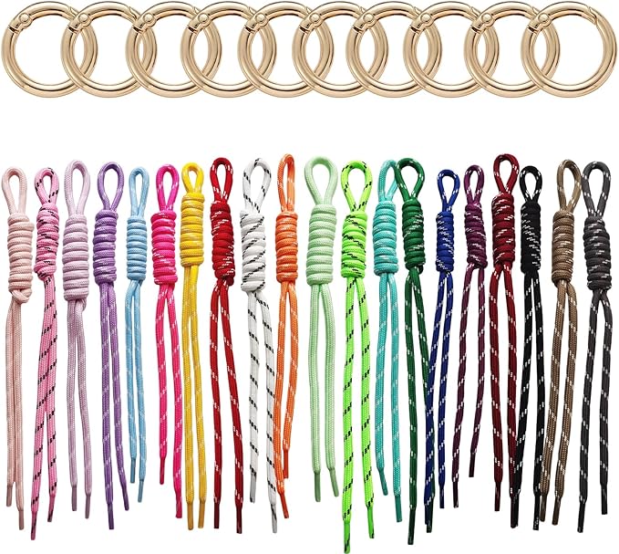 8/13/18/20/30 Pack Paracord Keychain Rope Bag Charms Colorful Braided Charms for Key Chain Purse Backpack Handbag
