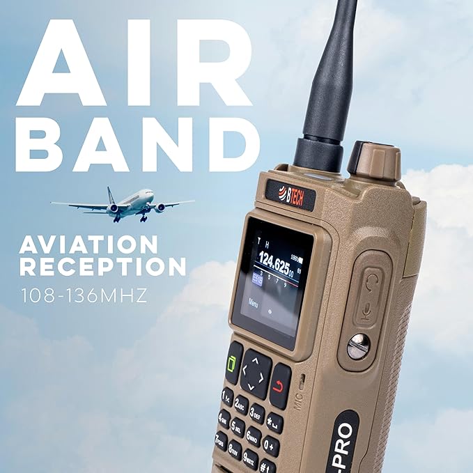 BTECH UV-PRO (TAN) IP67 Dual Band VHF/UHF Two-Way Radio - APRS, Bluetooth, GPS, Text Messaging, Aviation Band Scanner, NOAA Weather Alerts, USB-C Rechargeable Battery
