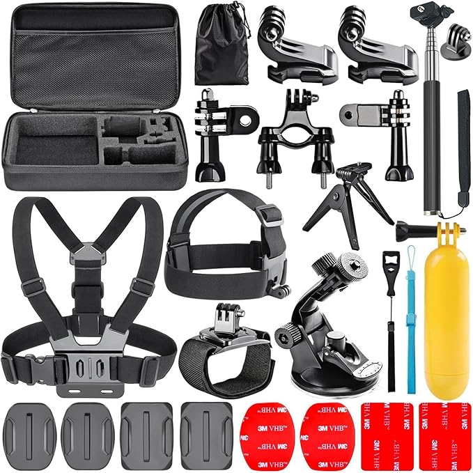 Navitech 18-in-1 Action Camera Accessories Combo Kit with EVA Case Compatible with Sony HDR-AS100V | HDR-AS10 | HDR-AS100VR | AZ1VR Action Cam Mini with Wi-Fi