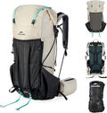 Naturehike 60L Rock 2.0 Upgraded Internal Frame Hiking Backpack for Outdoor Camping Travel Backpacking, Ultralight Backpack for Adults(White/M/60L)