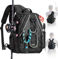 Piscifun Fishing Backpack with Rod Holder, Lightweight Sling Bag Storge Gear and Equipment