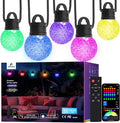 APPECK Outdoor String Lights 100ft, RGBW Color Changing Patio Lights with 50 Dimmable LED Bulbs, 111 Scene Modes, IP65 Waterproof Lighting for Outside, Party, Backyard, Pool, Compatible with Alexa