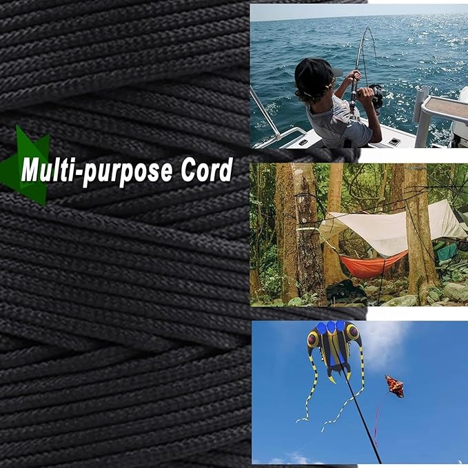 9KM DWLIFE Kevlar Cord– High Tensile Strength Kevlar Thread, 50–1500lb Flame-Resistant String for Fishing, Kite Line, Wind Chimes, Camping & Outdoor Survival Rope