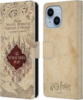 Head Case Designs Officially Licensed Harry Potter The Marauder's Map Prisoner of Azkaban II Leather Wallet Case Compatible with Apple iPhone 14 Plus