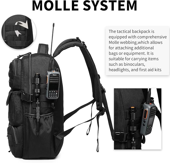 Wotony Tactical Backpack - Military waterproof backpack with multiple pockets and tactical gear for the outdoors (Gray Maple Leaf, 30L)