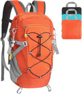 20L Hiking Backpack Lightweight Packable Hiking Daypack, Foldable Small Travel Outdoor Camping Shoulder Bag with Wet Dry Separation (Orange Red)