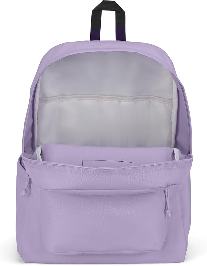 JanSport SuperBreak Plus Backpack with Padded 15-inch Laptop Sleeve and Integrated Bottle Pocket - Spacious and Durable Daypack for Work and Travel - Pastel Lilac