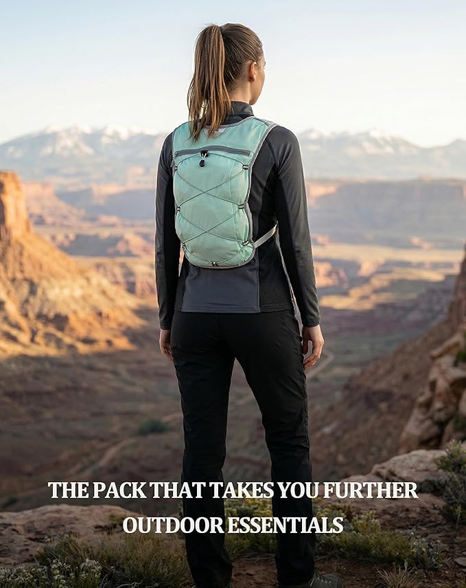 Small Lightweight Hiking Backpack, 3D Breathable Mesh Backpack with Water Bottle & Phone Pockets, Travel Daypack for Men Women, Cycling & City Tour