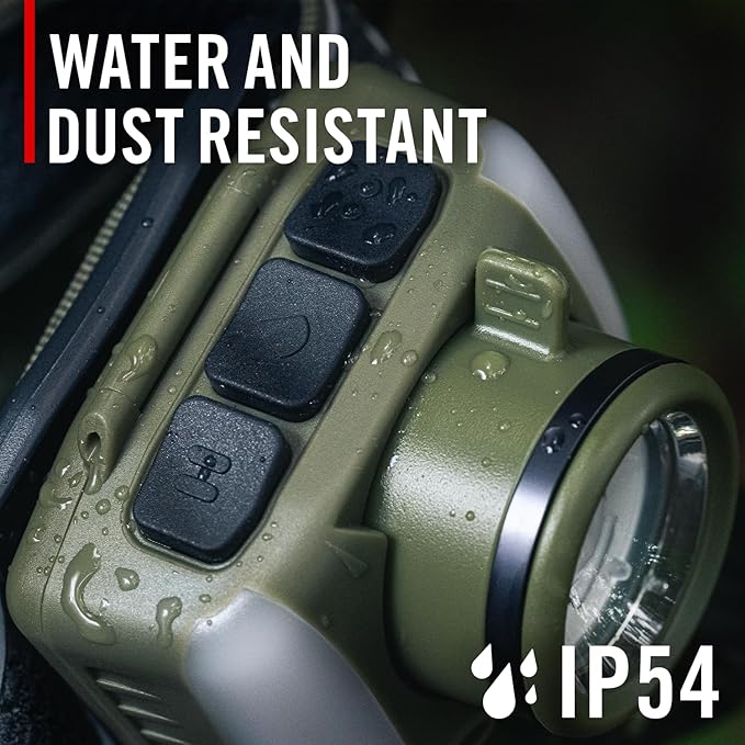 Coast FL97R Voice-Controlled 1200 Lumen Rechargeable LED Headlamp with Pure Beam® Spot & Flood, ARC Lighting, Red & Green Color Modes, Glide Focus™ Radial Arm Dial and USB-C Charge Port, Ocean Blue