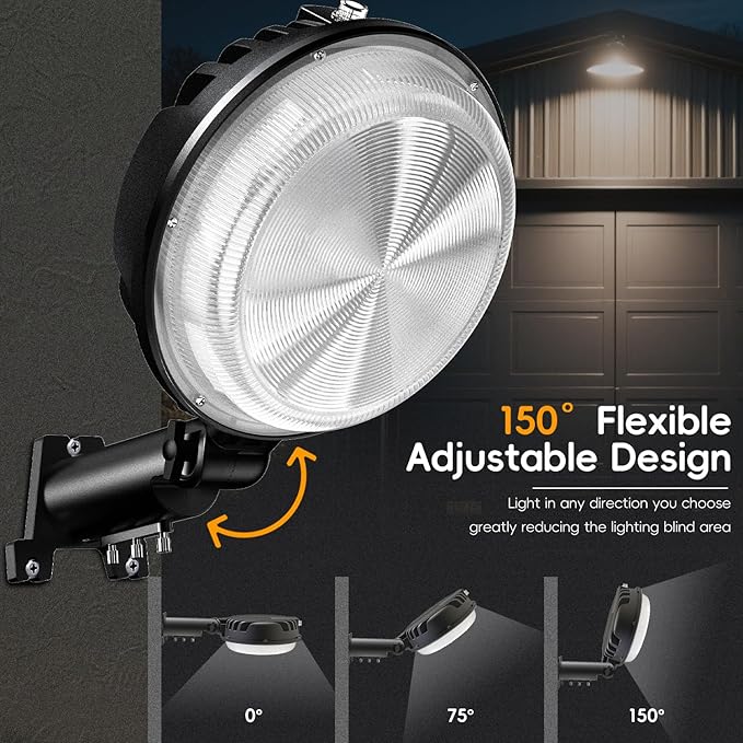 150W 20000LM LED Barn Lights Outdoor, Dusk to Dawn Outdoor Lighting with 150° Adjustable Pole Light 6500K Flood Light, Yard Lights IP66 Waterproof Area Street Light for Garage Warehouse