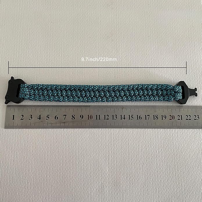 Parachute Cord Bracelets Trilobite Weaved Paracord Bracelet with Side Release Buckle 8.7 inch Black Bracelet for Men Women 1 Set