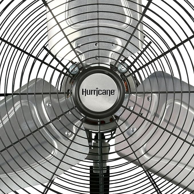 Hurricane 30" Pro Commercial Grade Oscillating Wall Mount Fan, Black - Heavy-Duty All-Metal Corded Electric Air Cooling Unit for Home, Garage, Greenhouse, or Workshop