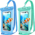 ProCase 2 Pack Floating Waterproof Phone Pouch IPX8, Universal Dry Bag Fits iPhone 17/16/15/14/13 Series, Galaxy S24/S23/S22, Pixel 8/7 (Up to 7”),Touchscreen,Underwater & Snow Protection-Bluegreen