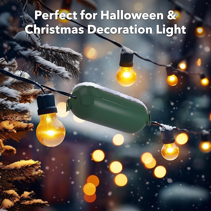 BN-LINK Outdoor Extension Cord Safety Cover, Cord Connector Protector Waterproof with 4 Latches, Plug Cover for Holiday String Lights & Tools, Green, 1 Pack