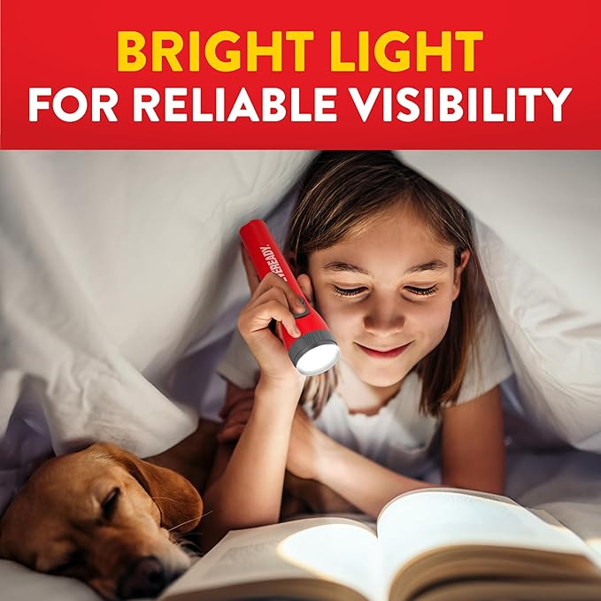Eveready LED Flashlights, Bright Flashlights for Emergencies and Camping Gear, Power Outage Flash Light, AA Batteries Included (Pack of 12)