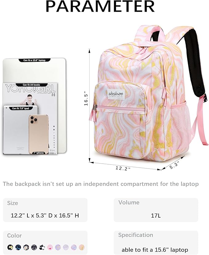 abshoo Classical Basic Travel Backpack For School Water Resistant Bookbag | For School, For School