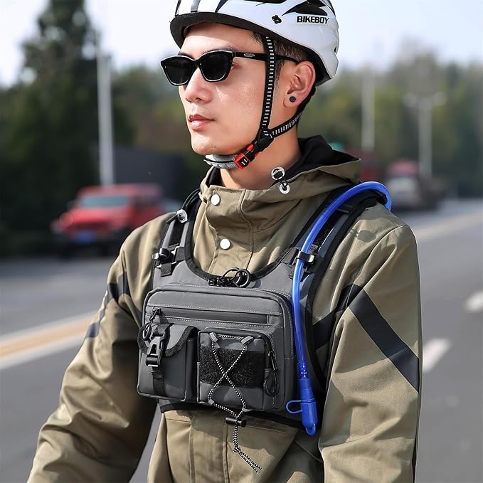 Criuage USA Original Patent Running Hydration Vest Backpack, Lightweight Chest Pack with 2.0L Water Bladder Bag Daypack for Hiking Running Cycling Race Marathon for Women Men