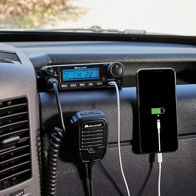 Midland MXT500 50-Watt GMRS Mobile Radio - for Farms, Ranches, Overlanding, Trails, and Off-Roading - 8 Repeater Channels, Compact Design, External Magnetic Mount, 2.1dB Unity Gain Antenna