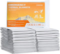 100 Pack Emergency Blankets - Mylar Thermal Space Blankets for Survival and Protection - Ideal for Camping, Outdoors, Hiking, Rescue, Marathons