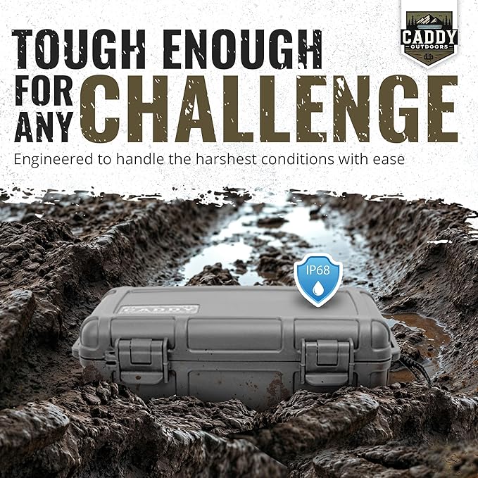 Waterproof Storage Case 1.2 L Capacity – Heavy-Duty Gear Box with Foam, Carabiner & Lanyard – Crushproof, Airtight Outdoor Container for Camping, Hiking, Fishing