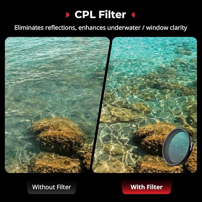 SmallRig ND Filter Kit for DJI Osmo Action 5 Pro/Action 4, 5 Pack CPL FS ND8 ND16 ND32 Snap-On Polarizing Neutral Density Filters & Lens Silicone Cover, HD Optical Glass/Multi-Coated Filters 5411