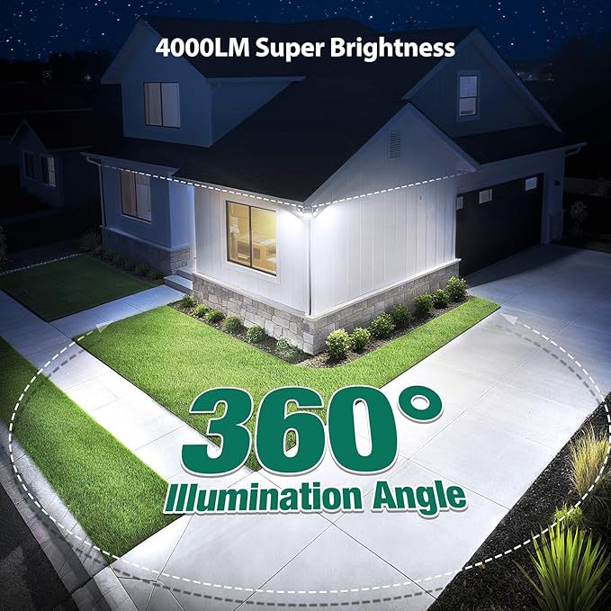 Solar Lights Outdoor 4000LM 236 LEDs Motion Sensor Outdoor Lights, 5 Heads Security Wall Lights,3 Mode, IP65 Waterproof Flood Lights with Remote Control for Garden, Backyard,2 Pack