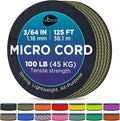 TECEUM Micro Paracord – 1.18 mm X 125 ft – Micro Utility Cord – Thin Braided Paracord Rope – Best for Crafting, DIY Projects, Fishing, Camping – Wind Chime Replacement – Survival Strong String