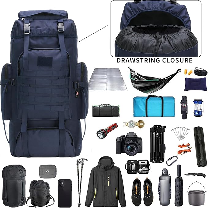 Hiking Backpack for Men 70L/100L Camping Backpack Military Rucksack Molle 3 Days Assault Pack for Climbing | Camping Backpack, 3 Days Assault Pack, for Climbing