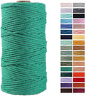Green Macrame Cord 3mm x 109Yards,Colored Cotton Rope Craft Cord Colorful Cotton Cord Twine for Wall Hanging Plant Hangers Crafts Knitting Decorative Projects