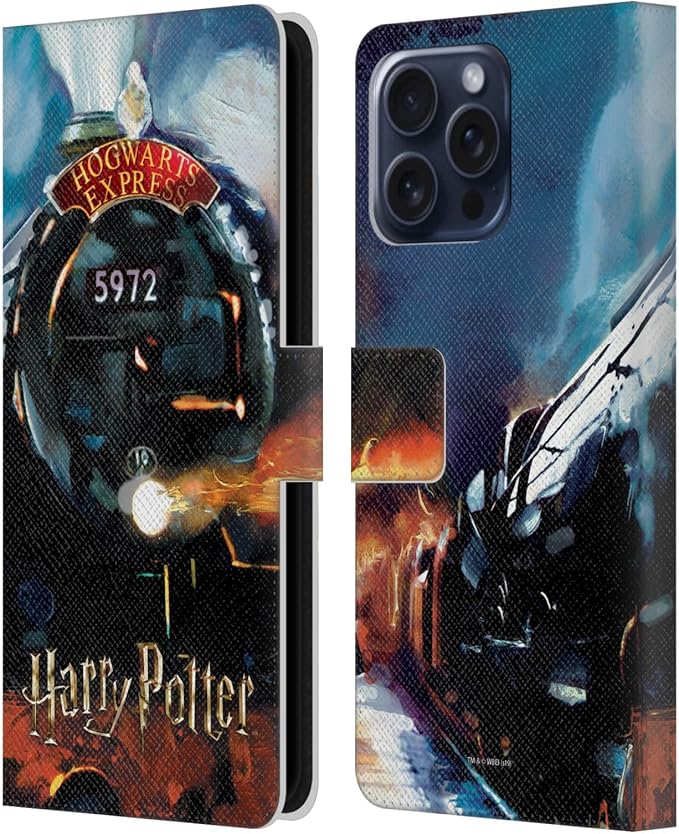 Head Case Designs Officially Licensed Harry Potter Hogwarts Express Prisoner of Azkaban II Leather Wallet Case Compatible with Apple iPhone 16 Pro Max