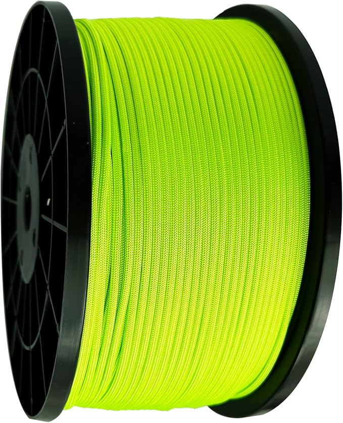 Paracord 550 lb, 7 Strand Paracord Rope 1000ft 4mm, Nylon Parachute Cord for Camping, Neon Green