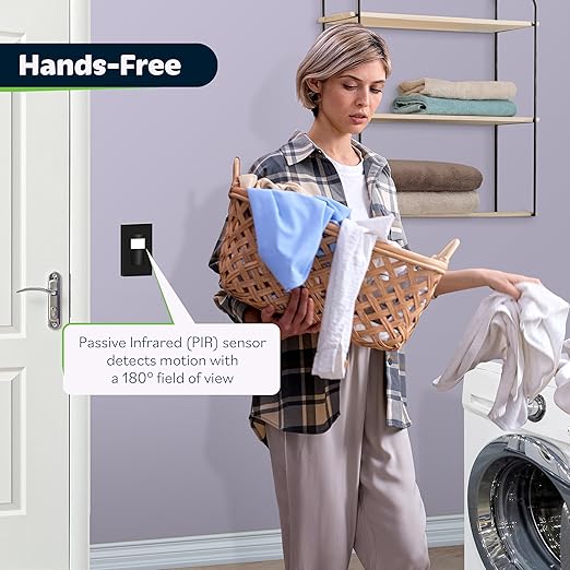 TOPGREENER PIR Motion Sensor Light Switch, Occupancy & Vacancy Motion Sensor Switch, 𝐎𝐩𝐞𝐫𝐚𝐛𝐥𝐞 𝐖𝐢𝐭𝐡𝐨𝐮𝐭 𝐆𝐫𝐨𝐮𝐧𝐝 𝐖𝐢𝐫𝐞, No Neutral Wire, TDOS5-HL-BK-6PCS, Black