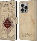 Head Case Designs Officially Licensed Harry Potter The Marauder's Map Prisoner of Azkaban II Leather Wallet Case Compatible with Apple iPhone 16 Pro