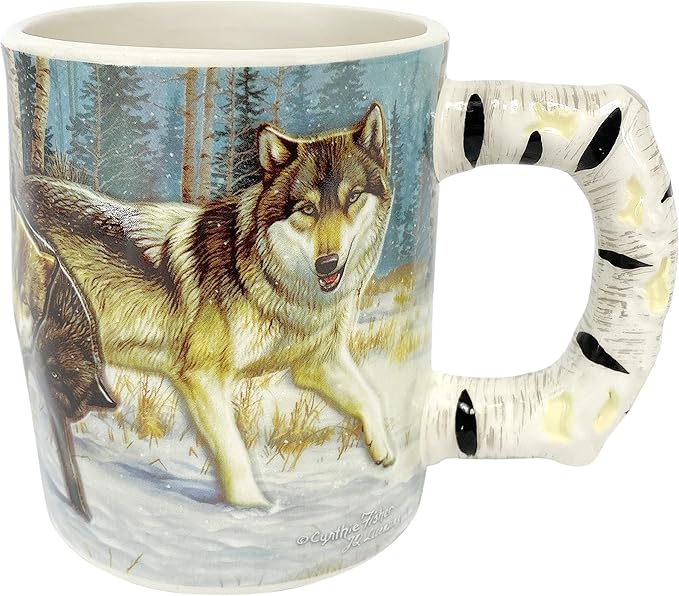 Rivers Edge Products 3D Ceramic Coffee Mug with Handle, 15 Ounces, Espresso Cups and Coffee Cups Ceramic, Perfect for Coffee, Expresso, Latte, or Tea